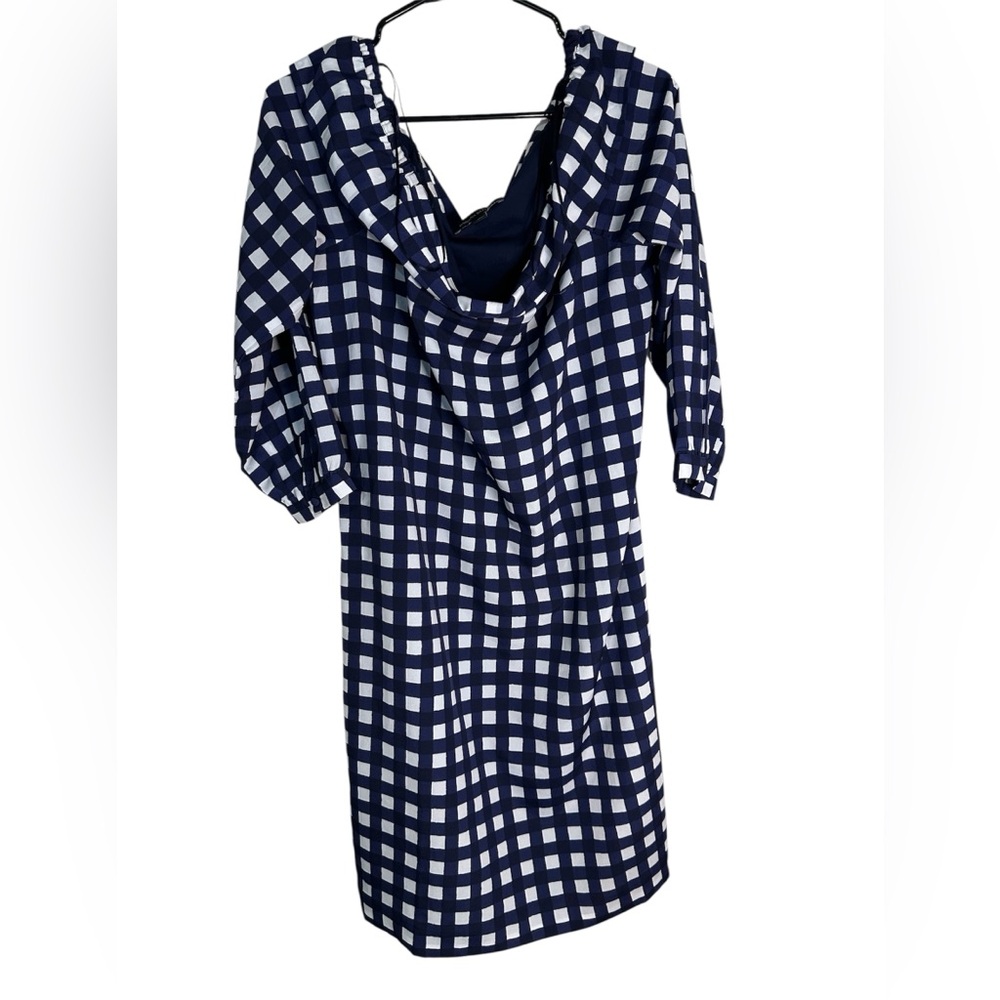 Banana Republic Navy and White Patterned Dress